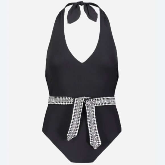 Brand New Lemlem Deep-V Belted One Piece Swimsuit - Picture 3 of 9